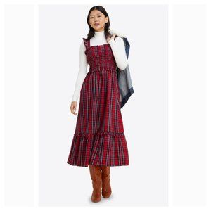 Draper James Red Plaid Midi Dress